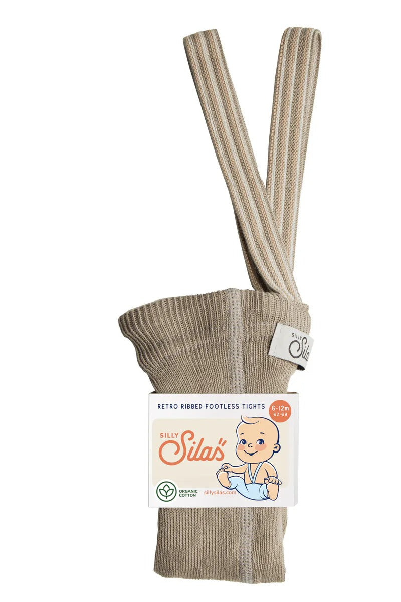 Silly Silas, Footless Oyster Grey Striped 撞色拼接吊帶褲 牡蠣灰 6m-4y – summuse