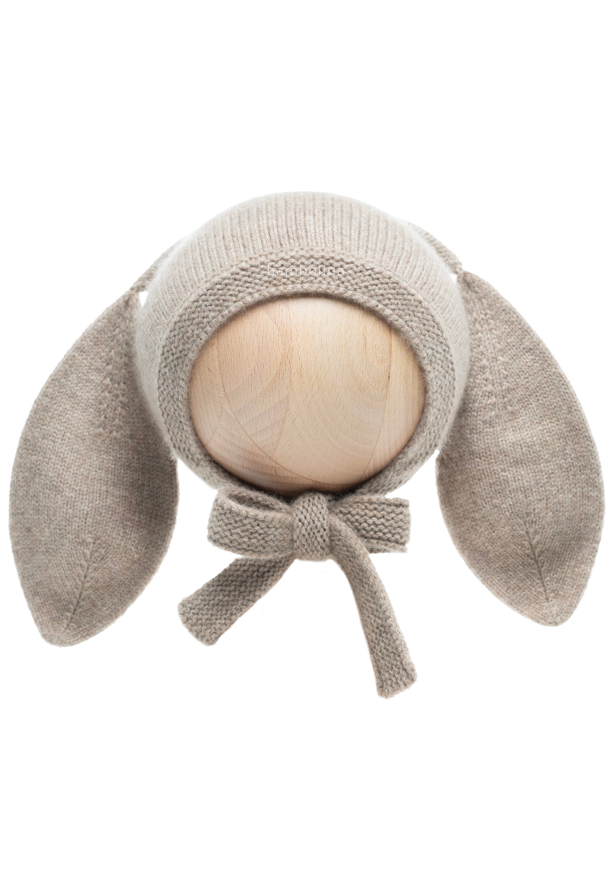 bambolina, Bunny Eeyore beige 100% cashmere 長耳兔針織造型帽米色100%喀什米爾6m-3y –  summuse