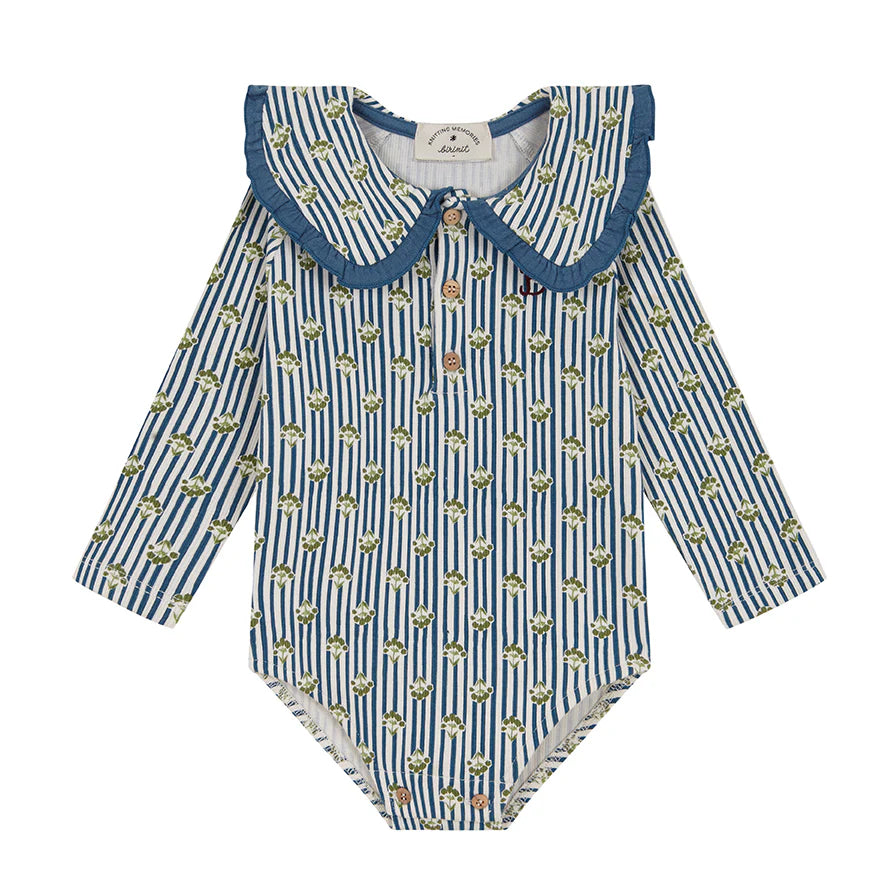 Birinit Petit, Grove romper 達利條紋幾何綠花彈性包屁衣3y – summuse
