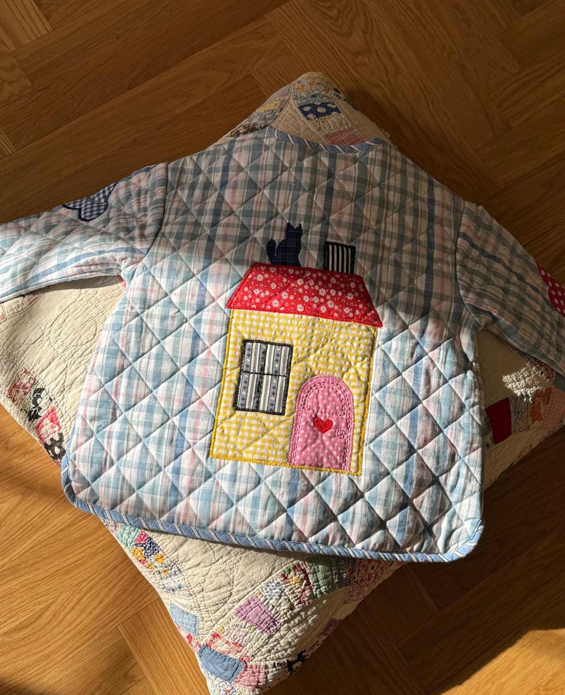 SISSEL EDELBO, Penny MINI Jacket Pastel Checks 夢幻小屋絎縫外套1